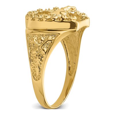 Men's 14K Yellow Gold Horseshoe Ring Mounting – view 6