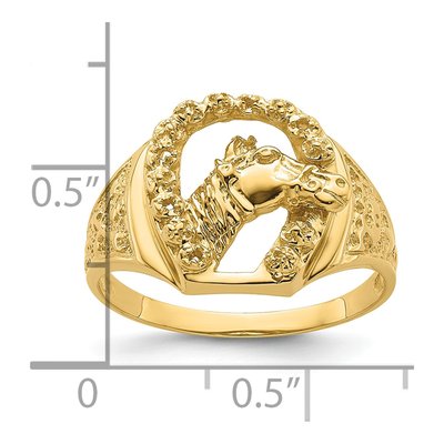 Men's 14K Yellow Gold Horseshoe Ring Mounting – view 7