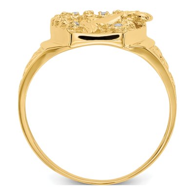 Men's 14K Yellow Gold Diamond Horseshoe Ring – view 3