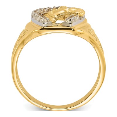 Men's 14K Two-Tone Gold Horseshoe Ring Mounting – view 3