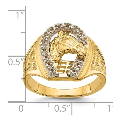 Men's 14K Two-Tone Gold Horseshoe Ring Mounting – view 6