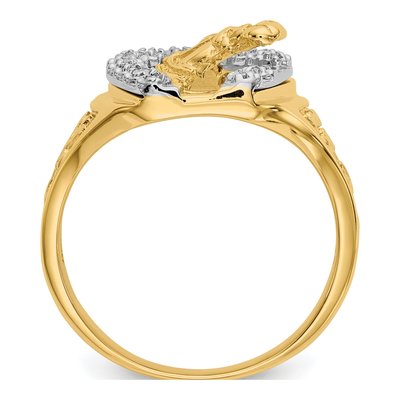 Men's 14K Two-Tone Gold 1/6 ct tw Diamond Horseshoe Ring – view 3