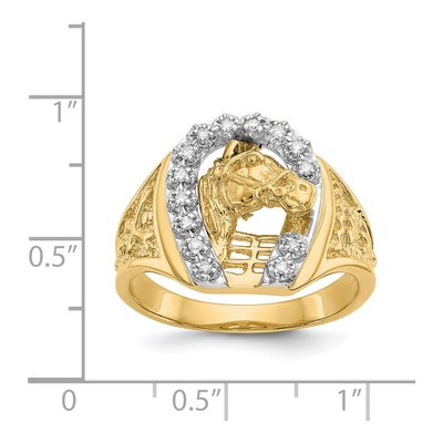 Men's 14K Two-Tone Gold 1/6 ct tw Diamond Horseshoe Ring – view 4