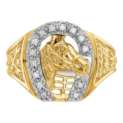 Men's 14K Two-Tone Gold 1/6 ct tw Diamond Horseshoe Ring – view 6