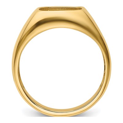 Men's 14K Yellow Gold Holds Diamonds Cushion Onyx Ring Mounting – view 3