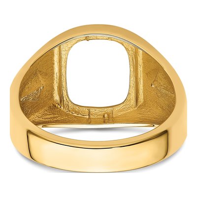 Men's 14K Yellow Gold Holds Diamonds Cushion Onyx Ring Mounting – view 4