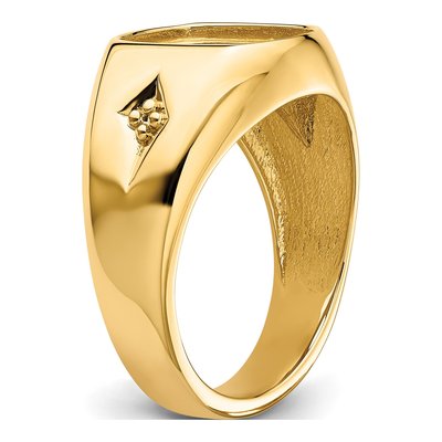 Men's 14K Yellow Gold Holds Diamonds Cushion Onyx Ring Mounting – view 5