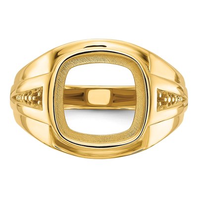 Men's 14K Yellow Gold Cushion Onyx Ring Mounting – view 5