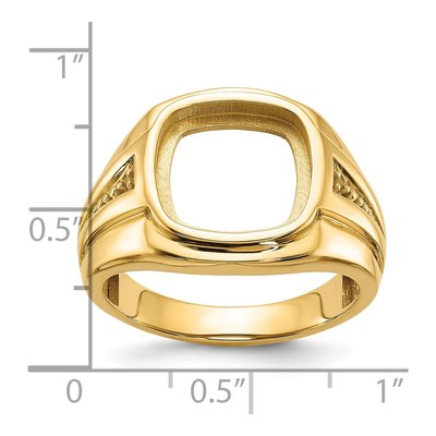 Men's 14K Yellow Gold Cushion Onyx Ring Mounting – view 6