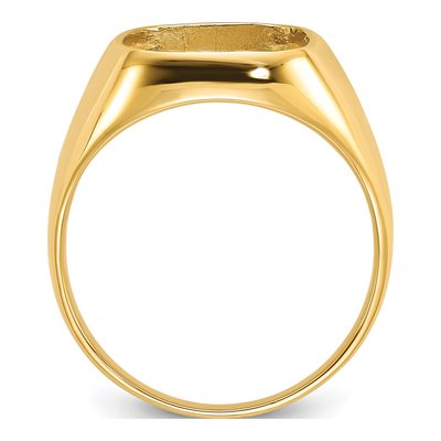 Men's 14K Yellow Gold Cushion Ring Mounting – view 3