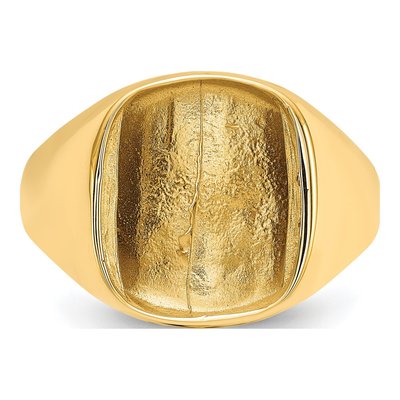 Men's 14K Yellow Gold Cushion Ring Mounting – view 5