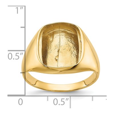 Men's 14K Yellow Gold Cushion Ring Mounting – view 6