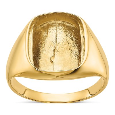 Men's 14K Yellow Gold Cushion Ring Mounting
