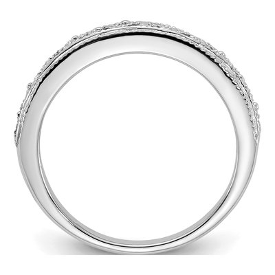 14K White Gold 3mm Filigree Wedding Band – view 2