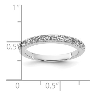 14K White Gold 3mm Filigree Wedding Band – view 3