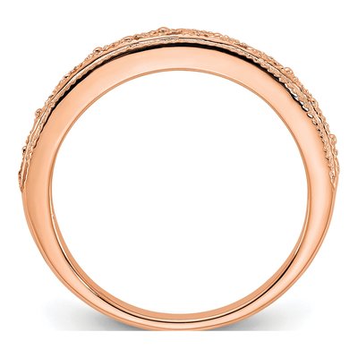 14K Rose Gold 3mm Filigree Wedding Band – view 2
