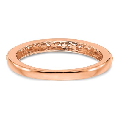 14K Rose Gold 3mm Filigree Wedding Band – view 6