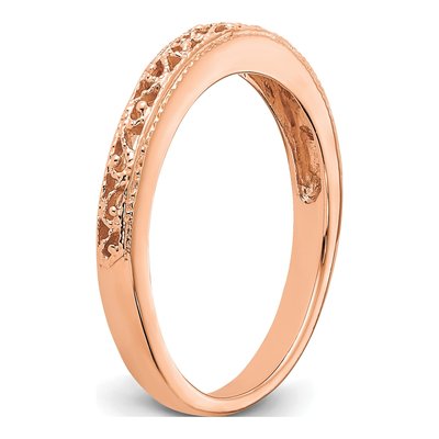 14K Rose Gold 3mm Filigree Wedding Band – view 7