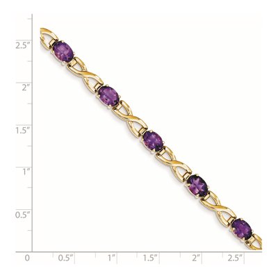 14K Yellow Gold Amethyst Oval Bracelet – view 2