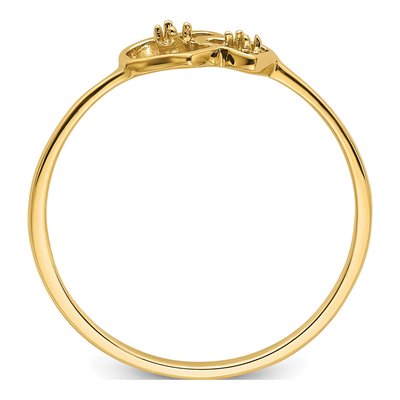 14K Yellow Gold Heart Ring Mounting – view 3