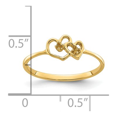 14K Yellow Gold Heart Ring Mounting – view 7