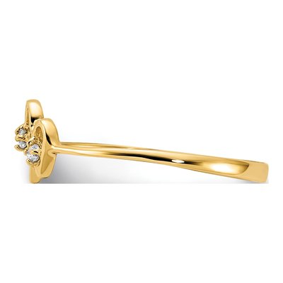 14K Yellow Gold Diamond Two Hearts Ring – view 4