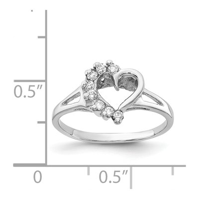 14K White Gold 1/8 ct tw Diamond Heart Ring – view 3