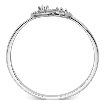 14K White Gold Heart Ring Mounting – view 3