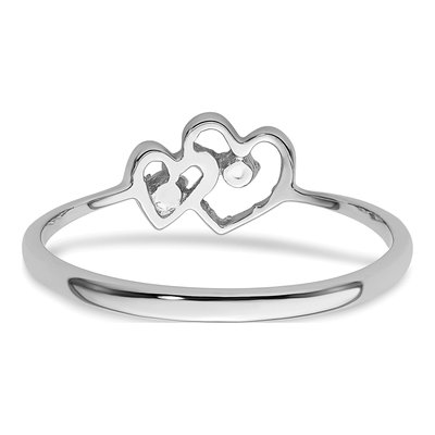 14K White Gold Heart Ring Mounting – view 5