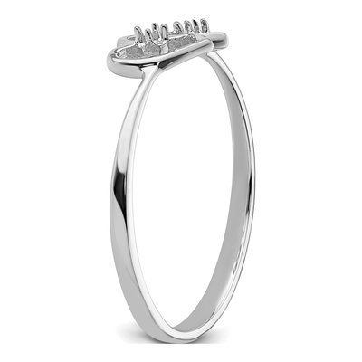 14K White Gold Heart Ring Mounting – view 6