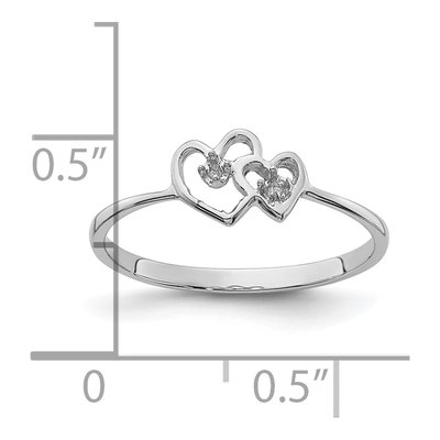 14K White Gold Heart Ring Mounting – view 7