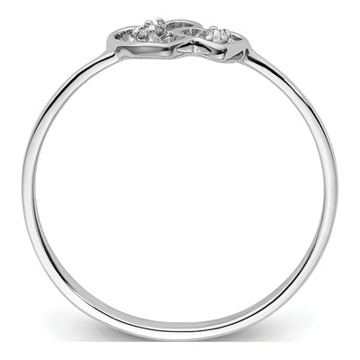 14K White Gold Diamond Two Hearts Ring – view 3