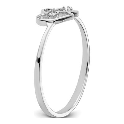 14K White Gold Diamond Two Hearts Ring – view 8