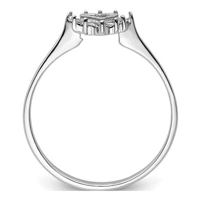 14K White Gold Diamond Heart Ring Mounting – view 3