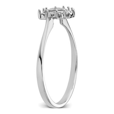 14K White Gold Diamond Heart Ring Mounting – view 5
