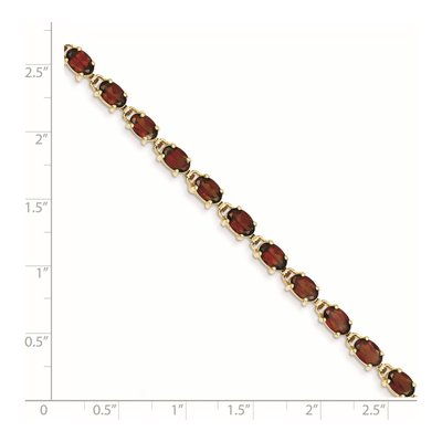 14K Yellow Gold Garnet Oval Bracelet – view 2