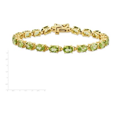 14K Yellow Gold Peridot Oval Bracelet – view 2