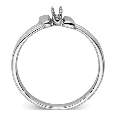 14K White Gold 3-Stone Ring Mounting – view 3