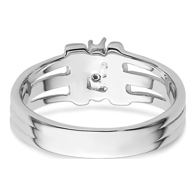 14K White Gold 3-Stone Ring Mounting – view 4