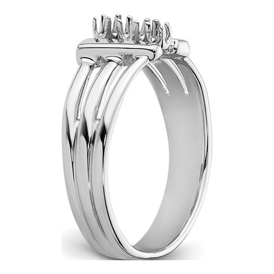 14K White Gold 3-Stone Ring Mounting – view 5