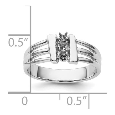 14K White Gold 3-Stone Ring Mounting – view 6