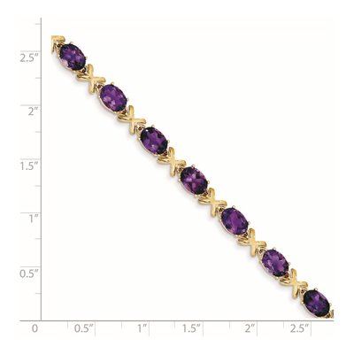 14K Yellow Gold Amethyst Oval Bracelet – view 2