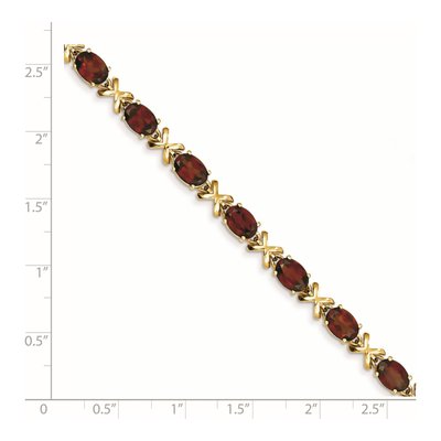 14K Yellow Gold Garnet Oval Bracelet – view 2