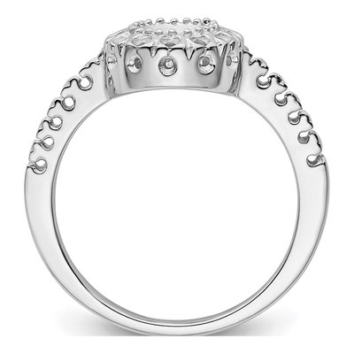 14K White Gold Holds Round Ring Mounting – view 3
