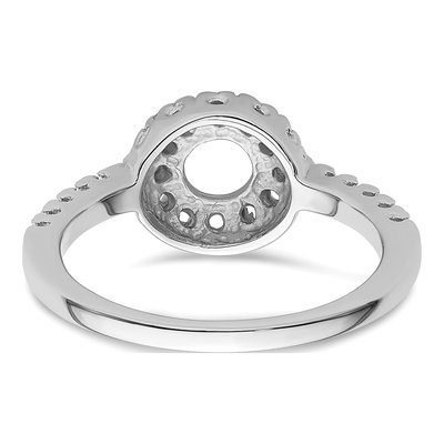 14K White Gold Holds Round Ring Mounting – view 4