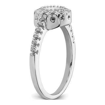 14K White Gold Holds Round Ring Mounting – view 5