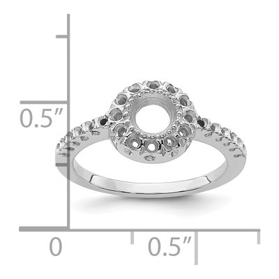 14K White Gold Holds Round Ring Mounting – view 6