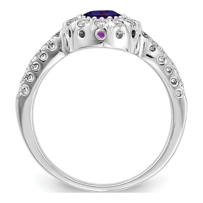 14K White Gold 1/3 ct tw Amethyst & Diamond Halo Ring – view 2