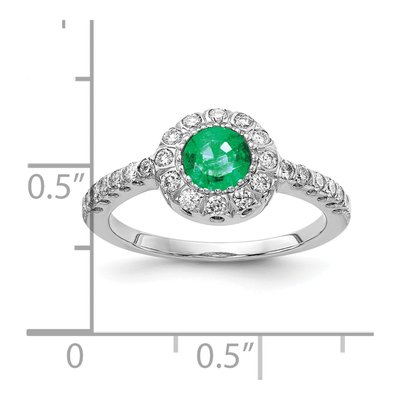 14K White Gold 0.36 ct tw Emerald & Diamond Ring – view 2