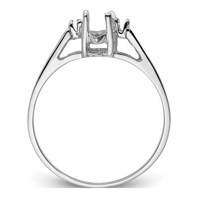 14K White Gold Marquise Round Gems Ring Mounting – view 3